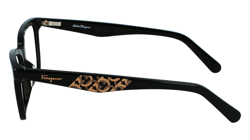 メガネ Ferragamo Eyeglasses SF2904 001 Black Frame with Logo Frames Ferragamo SF 2904 001 55-15 - Dr.Lensor