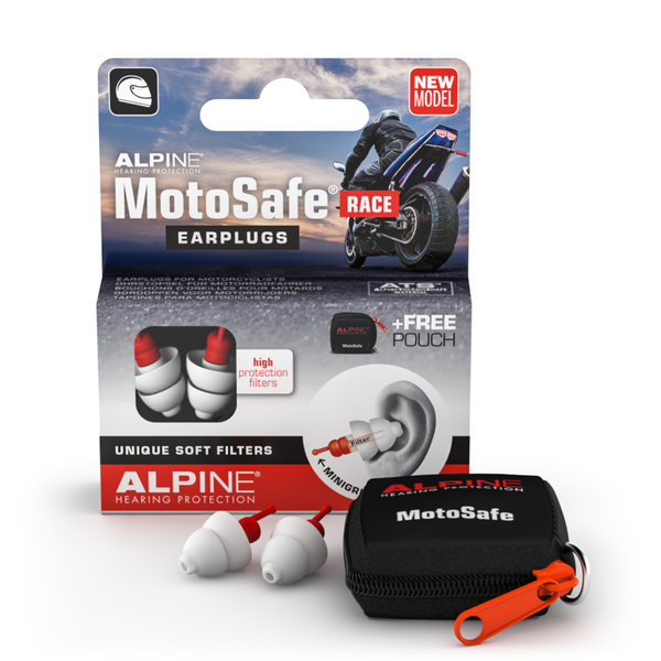 Alpine MotoSafe Race – augstas slāpēšanas ausu aizbāžņi motociklistiem